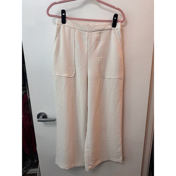 ✨ Wilfred / Aritzia | Wide Leg Cream Pull on Trousers | Size M ✨ - Picture 1 of 11
